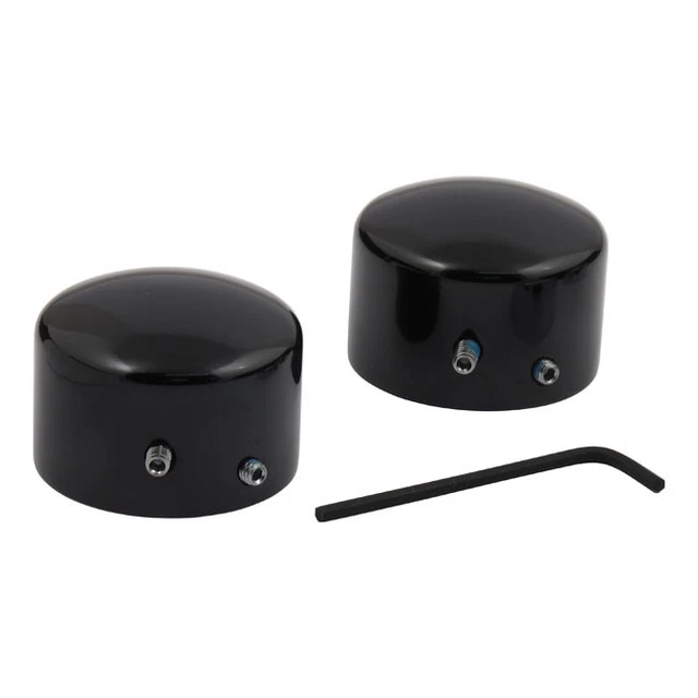 Copridadi Per Asse Anteriore Moto - Kit 2 Pezzi In Alluminio Nero Per Harley Sportster, Touring, Dyna, Softail