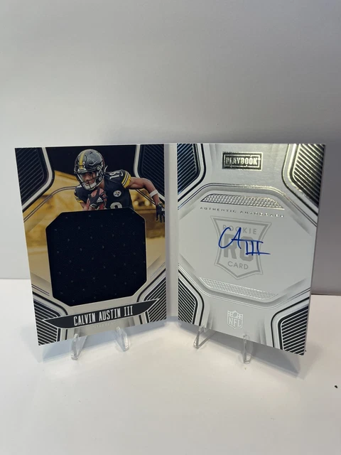2022 Panini Playbook Rookie Booklet Auto 212/299 Calvin Austin III Steelers !!