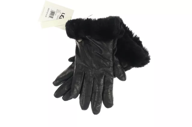 Ugg Australia 132314 Women's Shorty Black Leather Gloves Size Medium