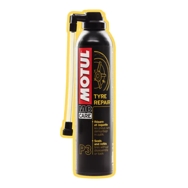 Motul P3 Tyre Repair Puncture Foam Re-Inflate Sealant Car Motorcycle