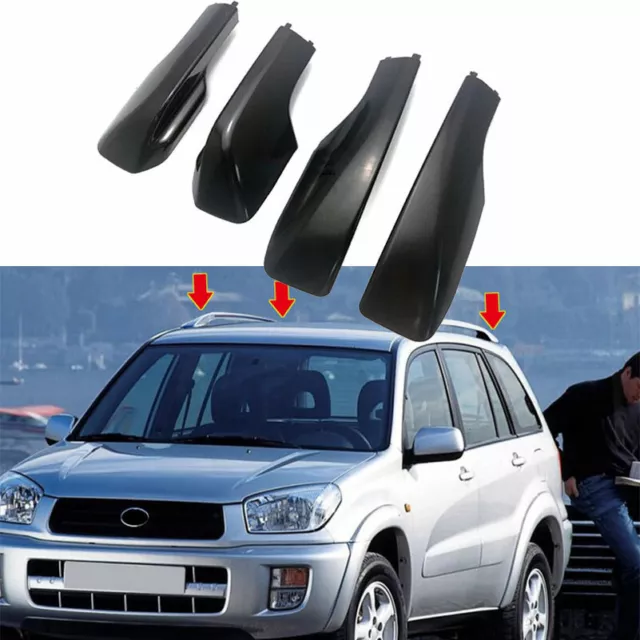 Roof Rack Luggage Carrier ABS End Cap Cover Trim Fits For Toyota RAV4 2001-2005