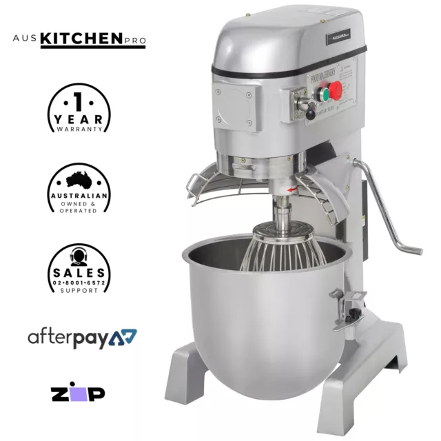 Planetary Mixer 10 Litre Commercial Stand - Food Dough Pizza Bread - 3 Agitators