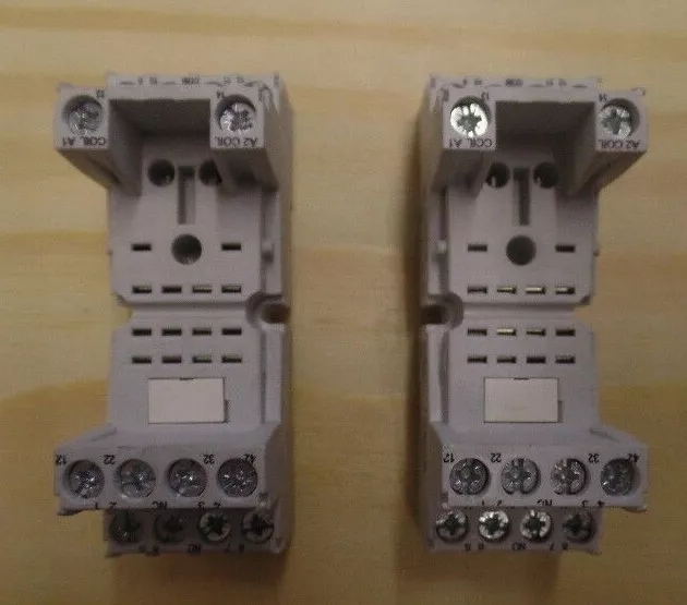 Lot de 2 Embase 4 contacts, Rail DIN, pour Relais R4N, relais T-R4 27/04