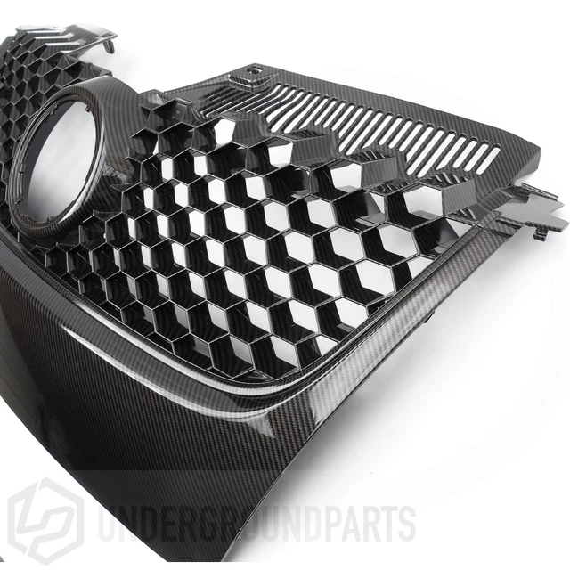 Vw Golf Mk5 Gti Carbon Fibre Eff Black Honeycomb Mesh Front Bumper Centre Grill