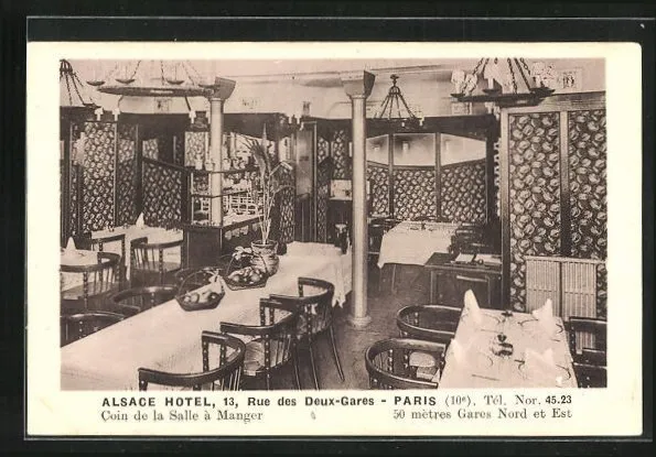 CPA Paris, Hotel Alsace, Aufnahme aus Speisesaal