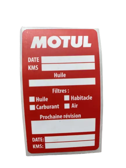 X5 X10 X20 X50 X100 Etiquette Vidange Motul Autocollant Entretien Huile Filtre