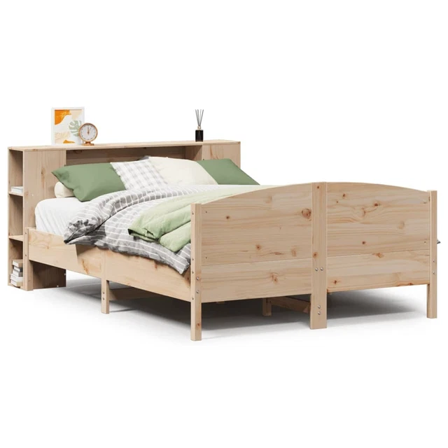 VIDAXL BOOKCASE BED without Mattress 160x200cm Solid Wood Pine £273.61