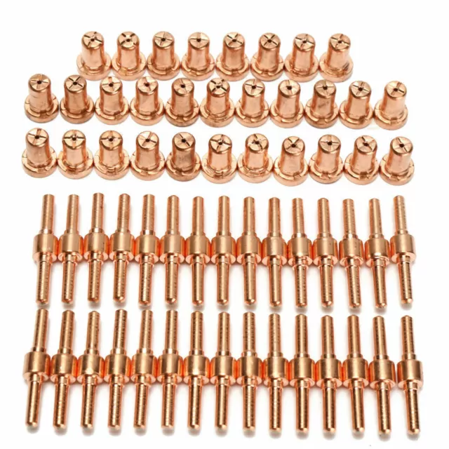 60pcs Extended Long Tip Electrode & Nozzles For PT31 LG40 40A Air Plasma Cutter