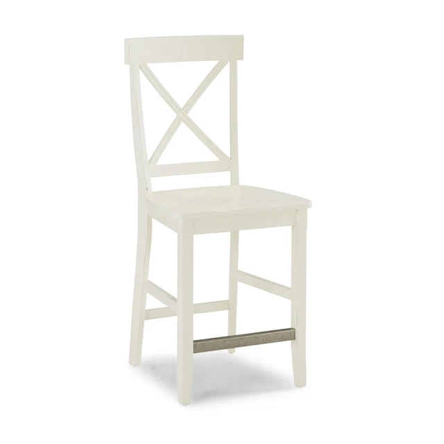 Homestyles Nantucket Off White Wood Counter Stool