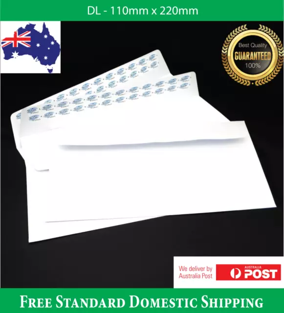 DL White Envelope Card Mailer 110 x 220 mm 3 sizes 25 50 100 PCS Packaging