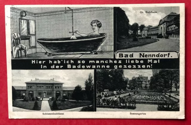 AK BAD NENNDORF 1929 Badehaus, Schlammbadehaus und Sonnengarten  ( 98746