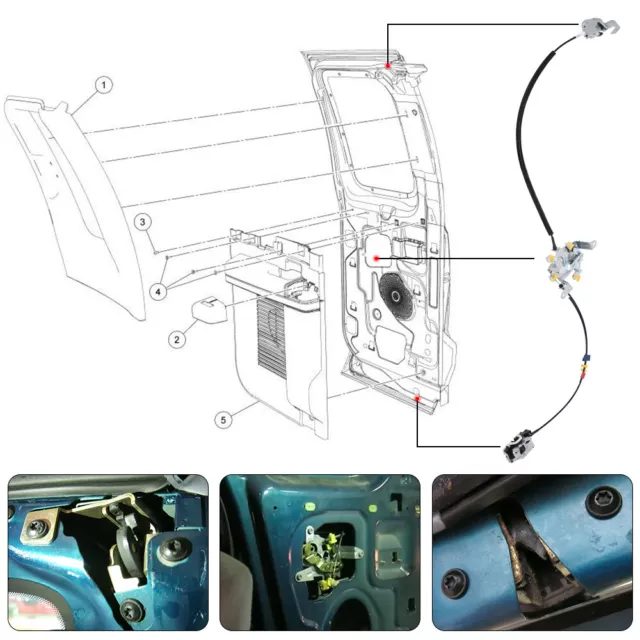 Rear Door Latch Assembly W/ Cable For Ford F-250 Super Duty Left & Right Side 2