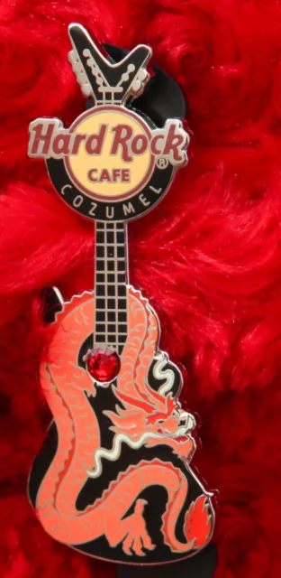 Hard Rock Cafe Pin COZUMEL Dragon series guitar gem stone hat lapel logo