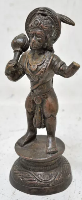 Antique Brass God Hanuman Idol Figurine Original Very Fine Hand Crafted Engraved