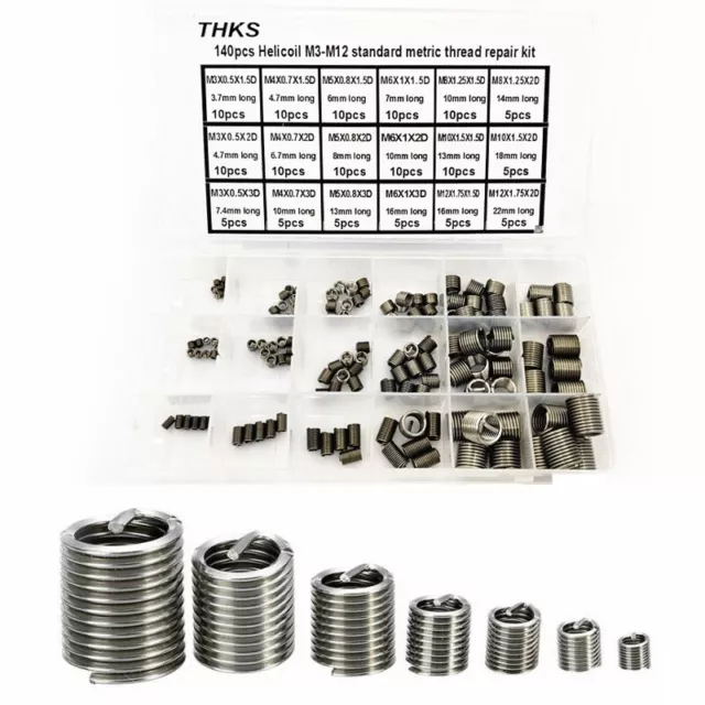 Reliable Thread Rethreading Kit for High Vibration Environments 140pcs