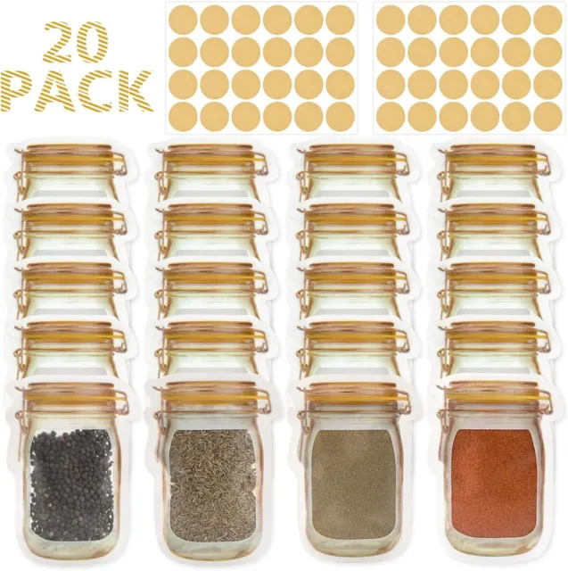 Mlife Spice storage Bags-20 PCS Small Mason jar Jars Bags Small, 20pc