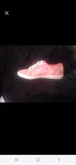 Coach Women's Dee Logo Designer Tennis Shoes Sneakers Size 9B Pink/White Lace-up