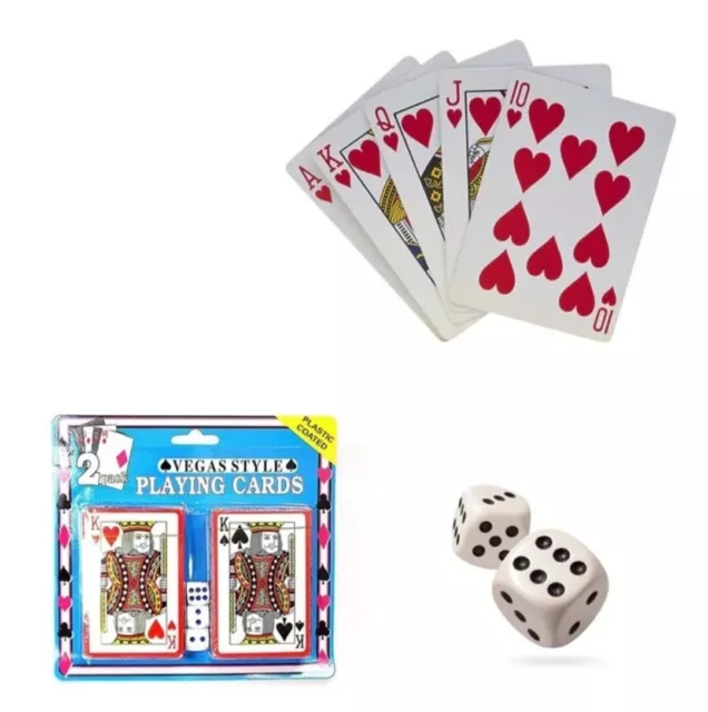 2 Decks Quality Professional Plastic Coated Playing Cards Poker Size Games Fun