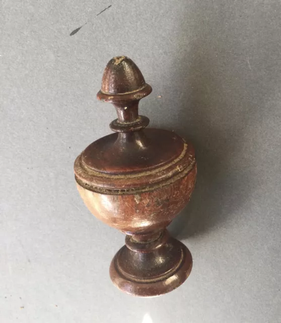 Antique Wooden Screw In Furniture Finial Top Old Knob Antique Turned