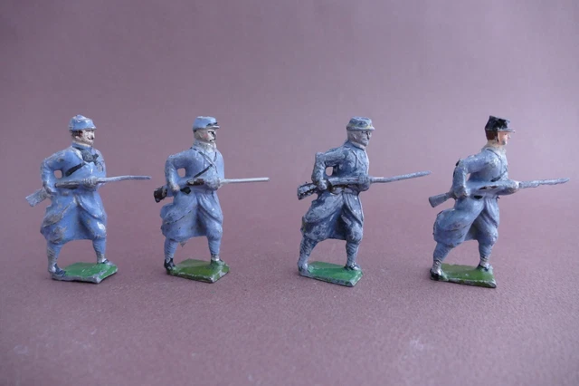 Plomb creux 6 marins au Garde à vous - Soldat plomb creux