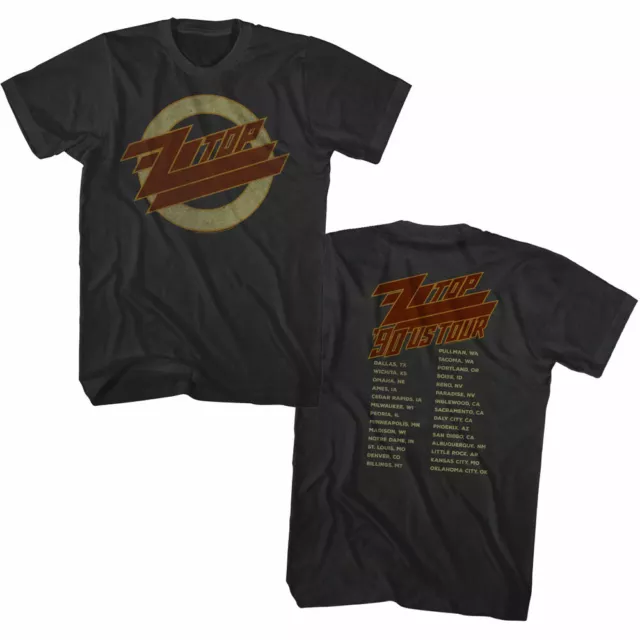 ZZ Top US Tour 1990 Men's T Shirt Vintage Logo Rock Band Album Concert Merch