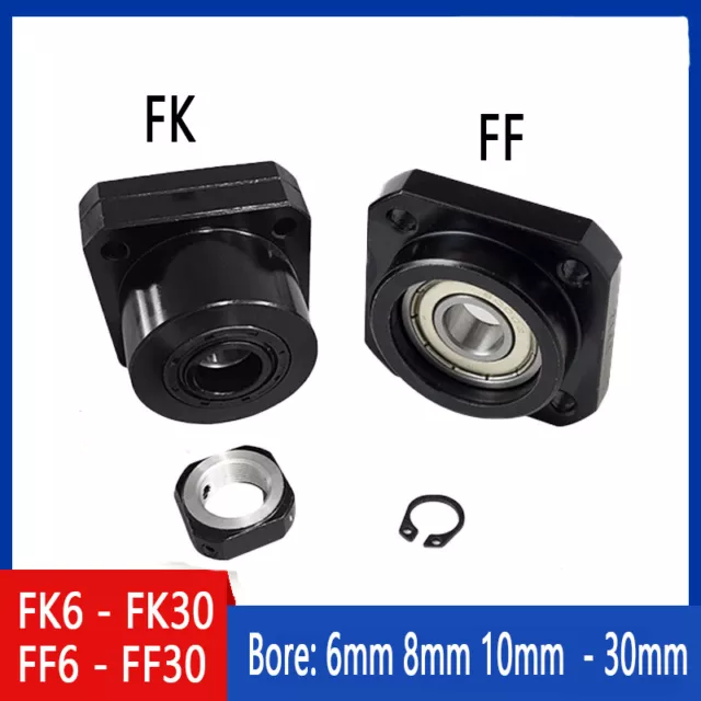 FF FK Ballscrew End Supports Bearing Mounts Blocks CNC - 6mm 8mm 10mm - 30mm