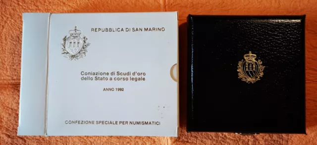 Monete Oro  - Repubblica San Marino 1992 - 1 E 2 Scudi