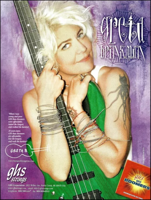 L7 Greta Brinkman GHS Bass Boomers guitar strings advertisement 1994 ad print