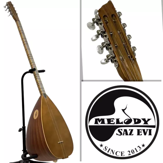 Profi Saz Baglama Uzun Kol/Langhals mit Gitar Burgu Matt inkl. Tasche und Mizrap