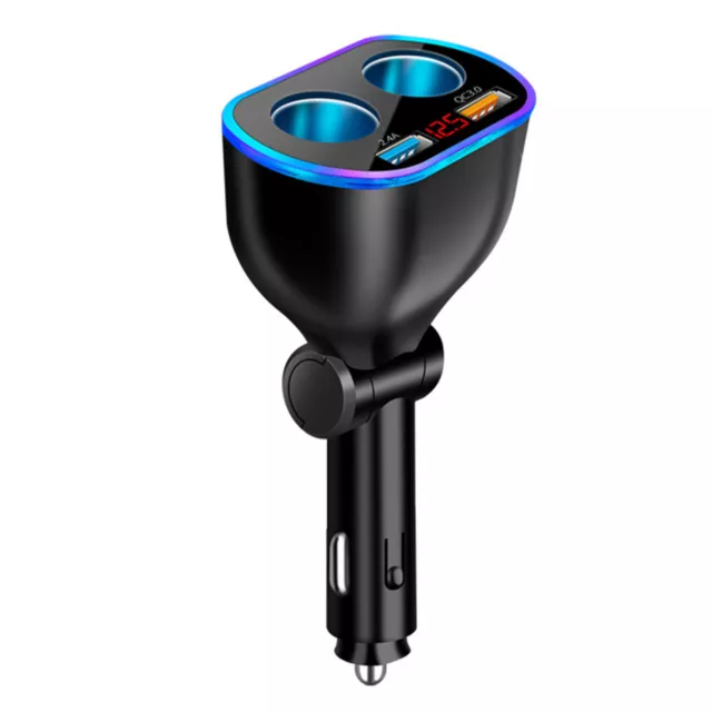 12V 2 Way QC3.0 Car Cigarette Lighter Socket Splitter Dual USB Charger Adapter