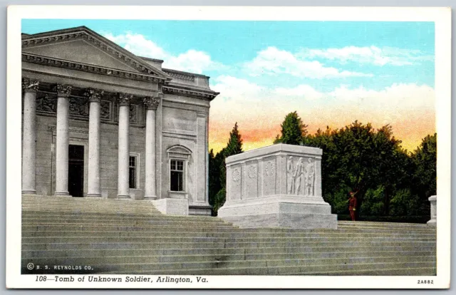 Vtg Arlington Virginia VA Tomb Of The Unknown Soldier 1930s View Linen Postcard
