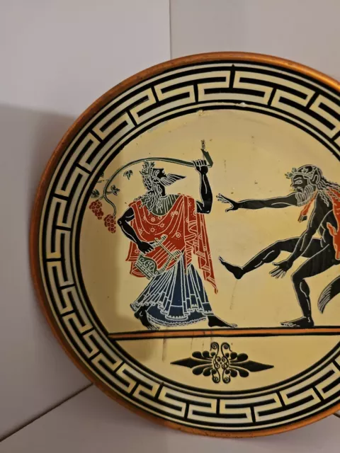 Vintage Laios Greek Hand Painted Copper Plate 3