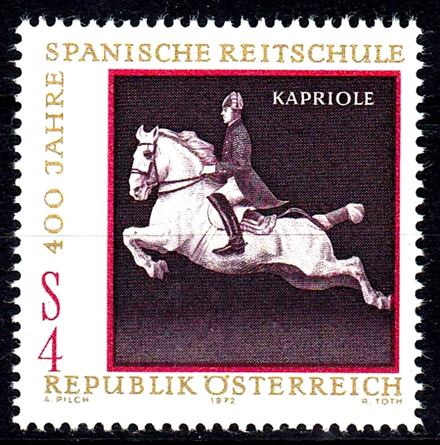 1399 postfrisch Österreich Jahrgang 1972 aus Block 2 Reitschule Spanien Pferd