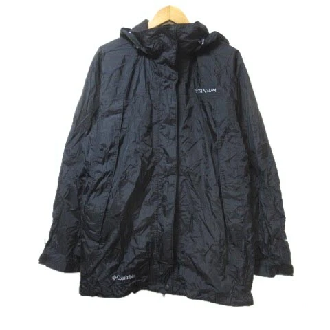 Columbia Nylon Jacket Black Zip Up Xl Big Size Titanium In Food Omni-Tech Drawco