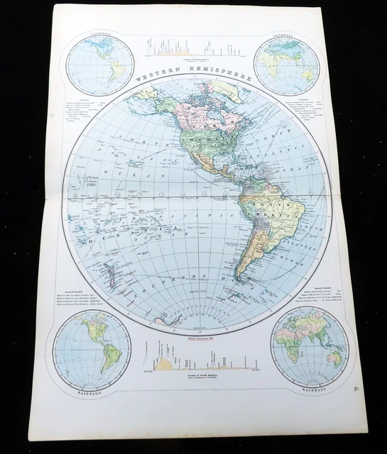 ANTICA MAPPA DEL mondo antico Tolomeo incisione colorata II secolo 1846