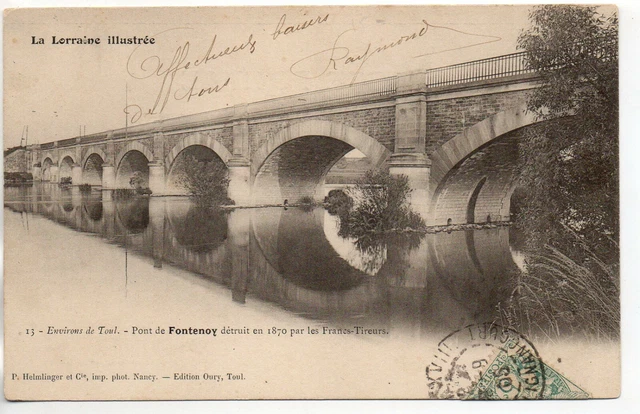 FONTENOY SUR MOSELLE - Meurthe et Moselle - CPA 54 - the bridge destroyed in 1870