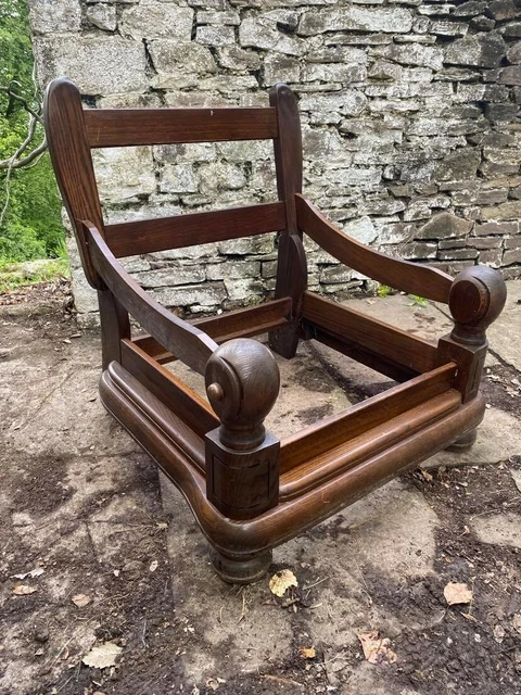 Solid Oak Chair Frames, 3 piece suite, upholstery, Restoration