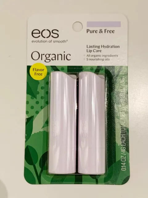 EOS Organic Lip Balm Flavor Free 2 PACK