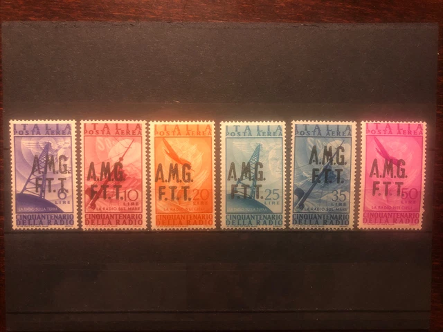 Trieste Italian Stamps 1947 Year Scott # C7/12 Mlh Vf