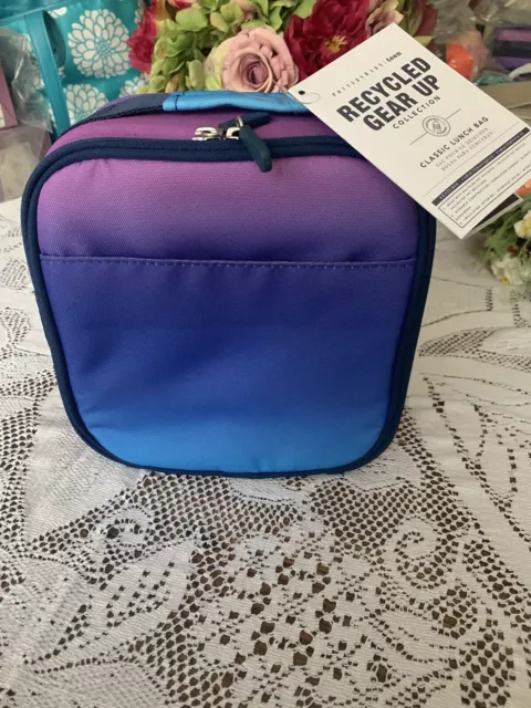 Pottery Barn Teen Recycled  Gear Up Ombre Classic Lunch Bag Purple/Blue