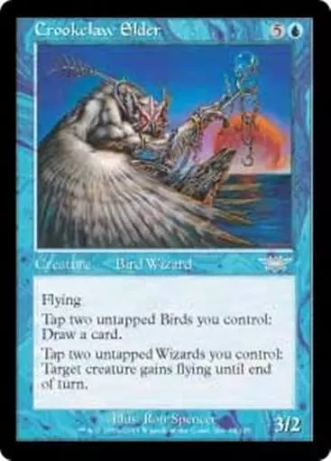 CROOKCLAW ELDER Legions MTG Blue Creature — Bird Wizard Unc