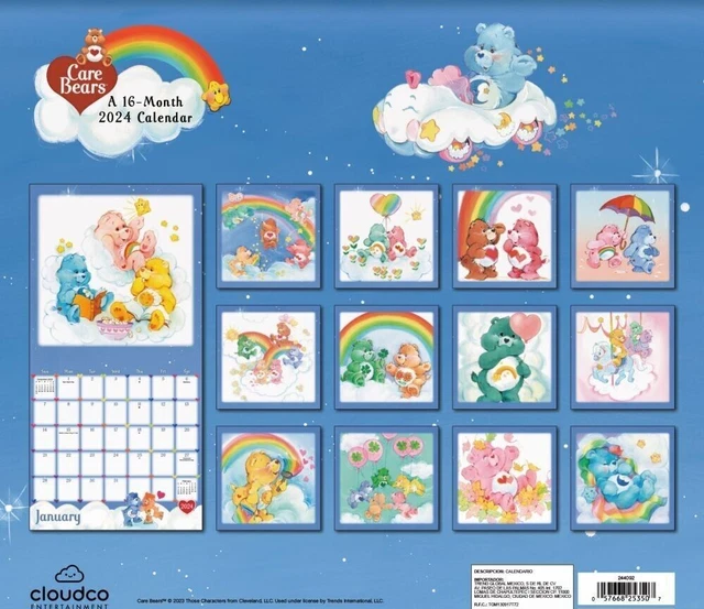 CARE BEARS 2024 wall calendar by Double Time FAST DELIVERY 7.00 PicClick