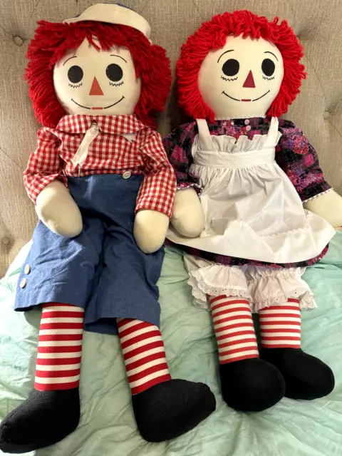 Raggedy Andy, Raggedy Ann, vintage dolls handmade, Johnny Gruelle