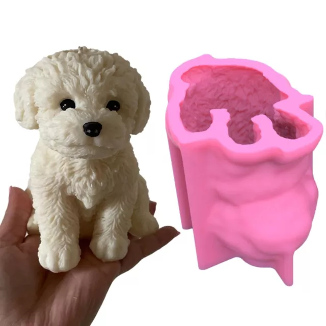 Hund Silikonform 3D Formen Tier Teddy Welpen Sojawachs Silikonform 3