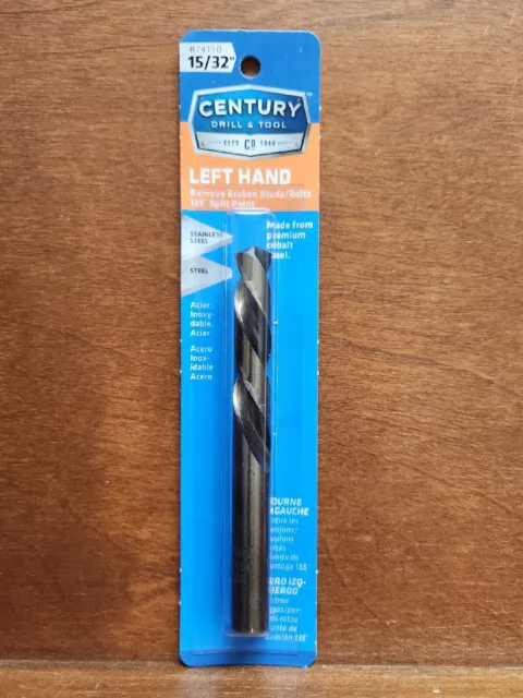 New 15/32" Left Hand Stub Drill Bit. Cobalt Steel #74130 by Century Drill & Tool