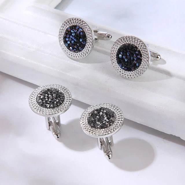 Stone Cufflinks Gifts Round Zircon Diamond French New Vintage Men& Suits ShJKA
