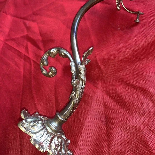 ANCIENNE APPLIQUE MURALE en bronze et laiton col de cygne EUR 29,00