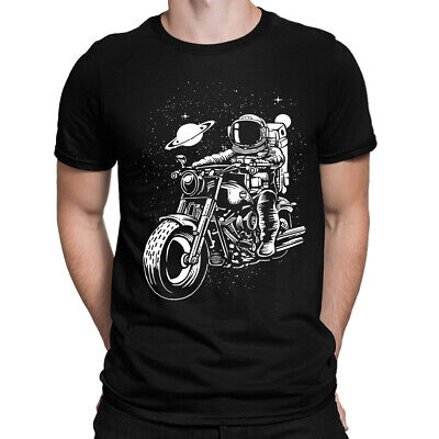 Astronaut Biker Men's T-Shirt | DTG Printed - Outerspace Motorbike Rider