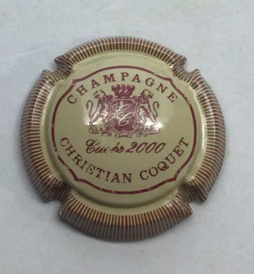 Coquet Christian - N° 02 - Cuvée An 2000 - Capsule Champagne - Crème- Bord Strié