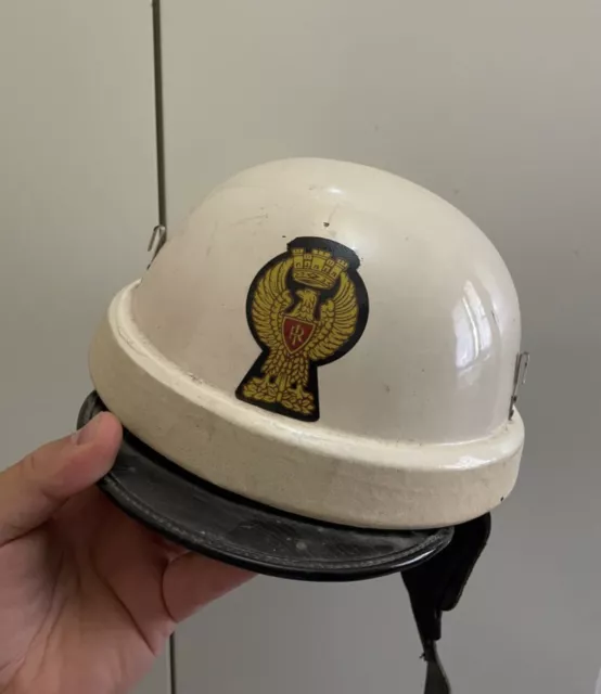 Casco Polizia Di Stato Da Moto Storico Vintage Anni 70 / 80